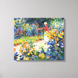 In de Garden Claude Monet vrouw schilder Canvas Afdruk