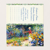 In de Garden Claude Monet vrouw schilderkunst Visitekaartje (Buitenkant ongevouwen)