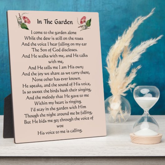 In de Garden Hymn Plaque Fotoplaat (Zijkant)