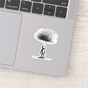 In de gedachtewolk sticker