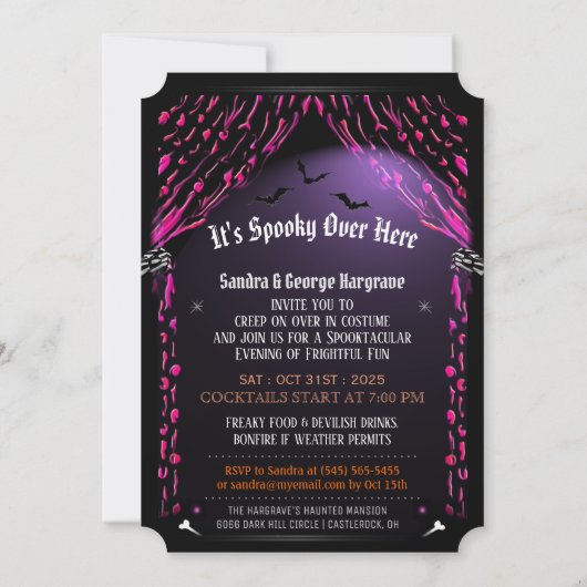 In de geest van de Halloween Costume Party Kaart (Achterkant)