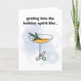 In de geest Whiskey Cocktail Funny Minimalist Feestdagen Kaart