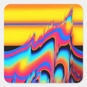 In de geplande flits van synthetische vormen - Ken Vierkante Sticker