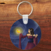 In de handpalm van haar sleutelketen sleutelhanger (Voorkant)