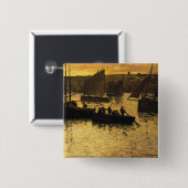 In de haven, 1895 vierkante button 5,1 cm (Voorkant /achterkant)