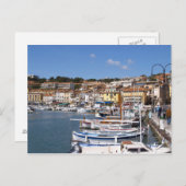 In de haven in het dorp Cassis. Vissen en Briefkaart (Voorkant / Achterkant)