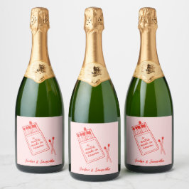 In de Hemel Gemaakt Roze & Rode Retro Sparkling Wijnetiket