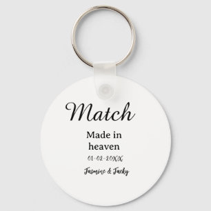In de hemel gemaakte match naam datum eenvoudige k sleutelhanger