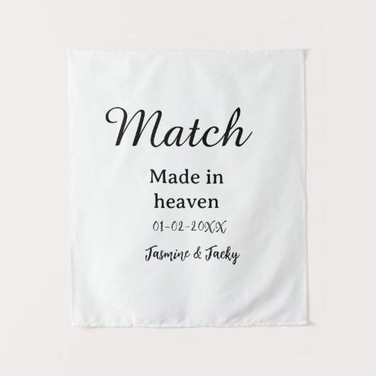 In de hemel gemaakte match naam datum eenvoudige k wandkleed (Voorkant)