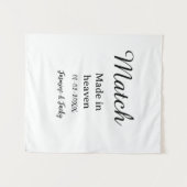 In de hemel gemaakte match naam datum eenvoudige k wandkleed (Voorkant (horizontaal))