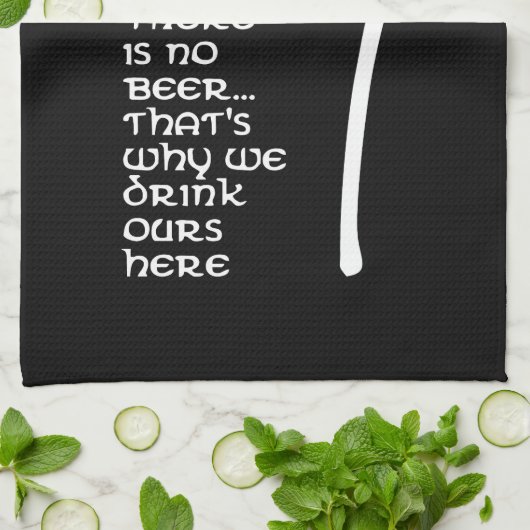 In de hemel is geen bier theedoek (Gevouwen)