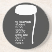 In de hemel is geen bier zandsteen onderzetter (Voorkant)