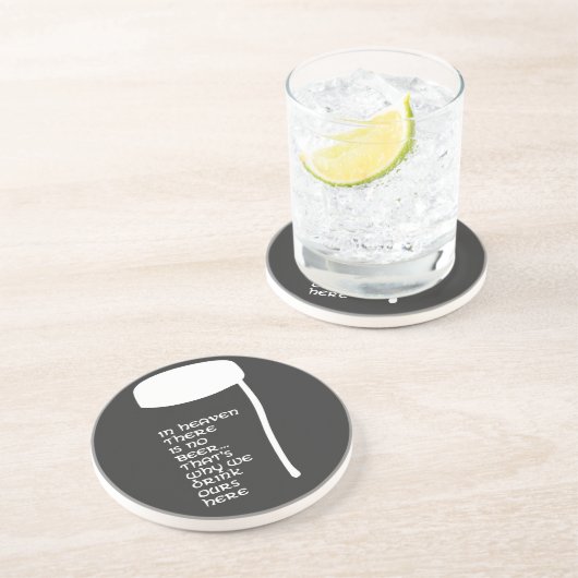 In de hemel is geen bier zandsteen onderzetter (Zijkant)