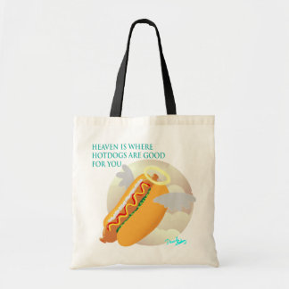 In de hemel zijn hotdogs goed voor je tote bag