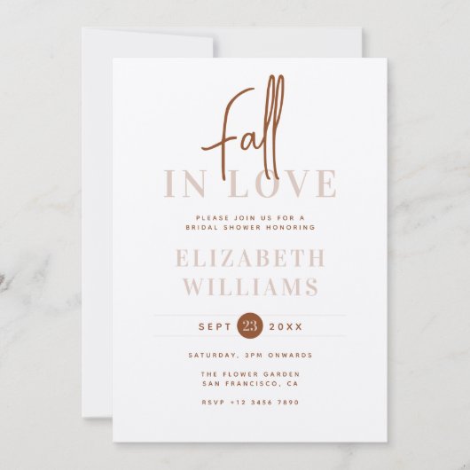 In de herfst in liefde vallen Eenvoudige moderne b Kaart (Voorkant)