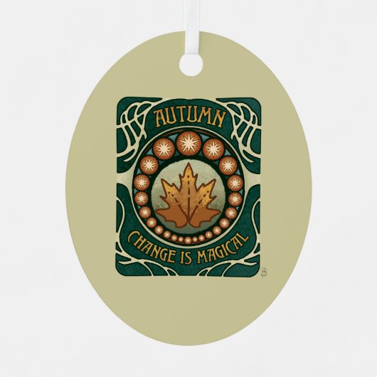 In de herfst is de Verandering het Magische  Ornam Metalen Ornament (Voorkant)