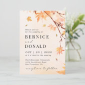 In de herfst is Herfst verliefd op bruiloft Kaart (Staand voorkant)