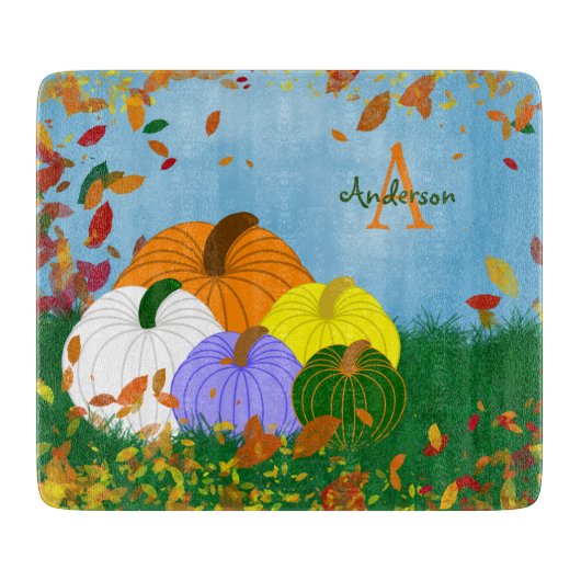 In de herfst vallen snijplank (Voorkant)
