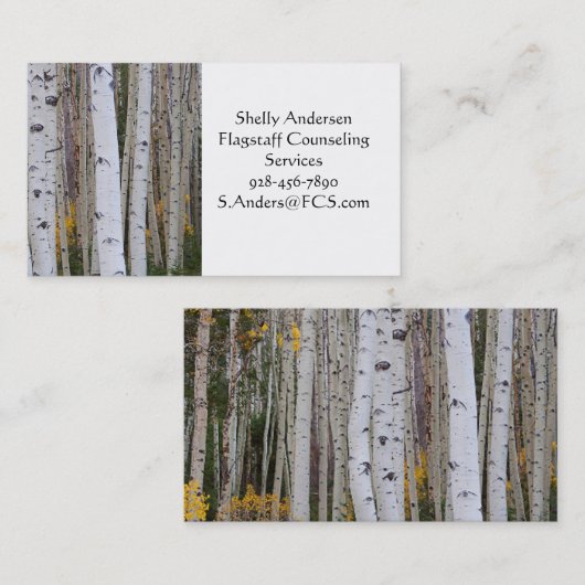 In de herfst van de Aspen Visitekaartje (Voorkant / Achterkant)