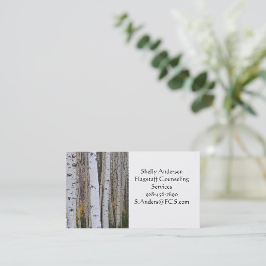 In de herfst van de Aspen Visitekaartje (Staand voorkant)