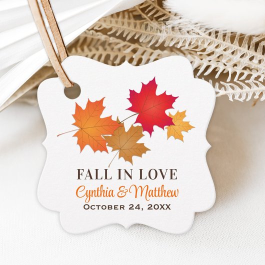 In de herfst verliefd monogram beugel bedankjes labels