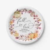 In de herfst verliefd worden Bruiloft Bruidsjurk T Papieren Bordje (Voorkant)