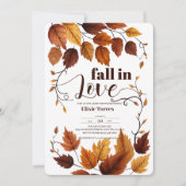 In de herfstbladeren verliefd raken Baby Shower Kaart (Voorkant)