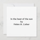 In de hitte van de zonnekunst kaart (Achterkant)