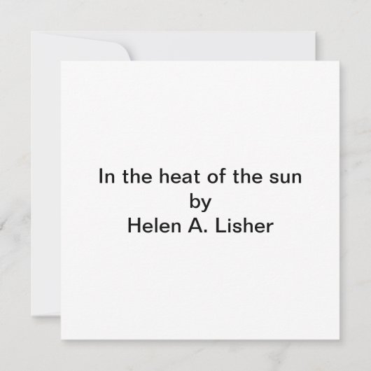 In de hitte van de zonnekunst kaart (Achterkant)