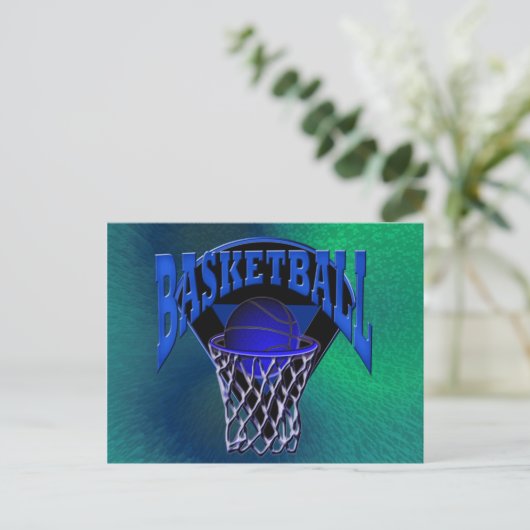In de Hoop Basketball en Backboard Briefkaart (Staand voorkant)