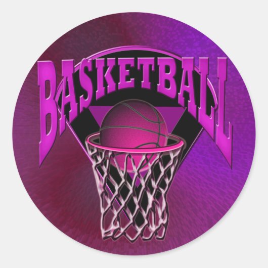 In de Hoop Basketball en Backboard Ronde Sticker (Voorkant)
