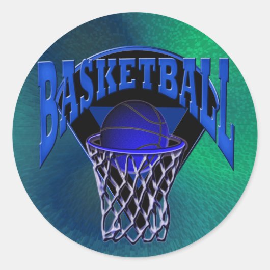 In de Hoop Basketball en Backboard Ronde Sticker (Voorkant)