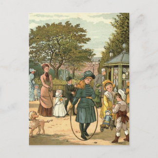 In de illustratie van het park briefkaart