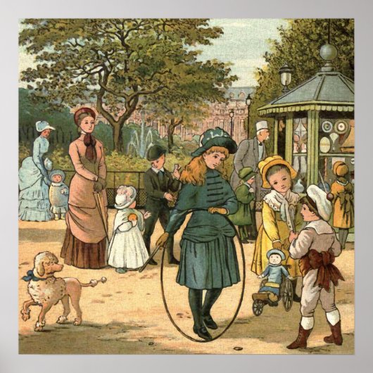 In de  illustratie van het park poster (Voorkant)