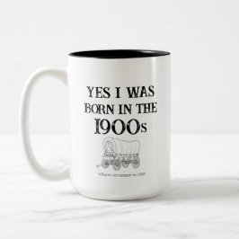 In de jaren 1900 geboren mok, grappig grap cadeau tweekleurige koffiemok