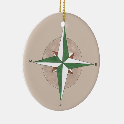In de juiste richting compass Camping Hiking Keramisch Ornament (Rechts)