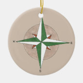 In de juiste richting compass Camping Hiking Keramisch Ornament (Voorkant)