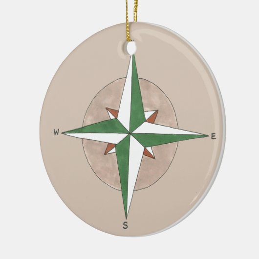 In de juiste richting compass Camping Hiking Keramisch Ornament (Links)