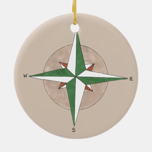 In de juiste richting compass Camping Hiking Keramisch Ornament (Achterkant)