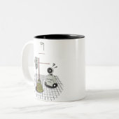 In de kast? tweekleurige koffiemok (Voorkant links)