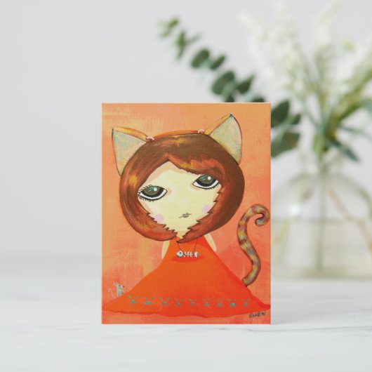 In de kat briefkaart (Staand voorkant)