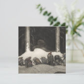 In de kerstavond 1913 door John Bauer Feestdagenkaart (Staand voorkant)