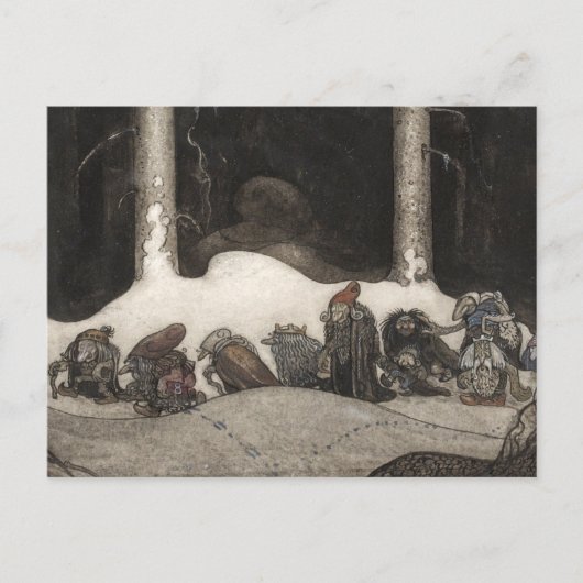 In de kerstavond 1913 door John Bauer Feestdagenkaart (Voorkant)