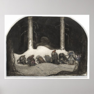 In de kerstavond 1913 van John Bauer Art Poster