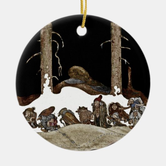 In de kerstavond - keramisch ornament (Voorkant)