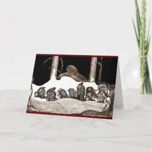 In de kerstnacht feestdagen kaart