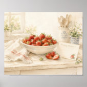 In de keuken watercolor kunstprint poster (Voorkant)