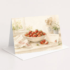 In de keuken watercolor notitiekaart