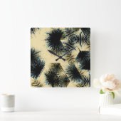 In de kleur Beige Vierkante Klok (Huis)