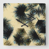 In de kleur Beige Vierkante Klok (Voorkant)